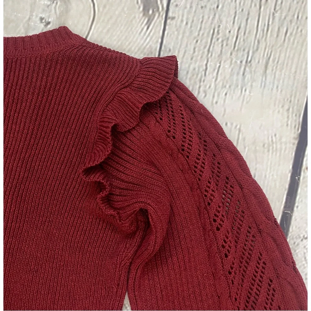 Jessica Simpson Maroon Gemma Knit Sweater